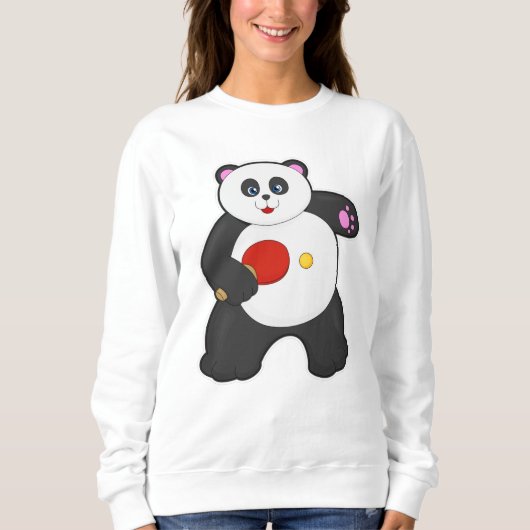 Sweatshirt Panda au ping-pong avec raquette de ping-pong (Devant)