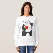 Sweatshirt Panda au ping-pong avec raquette de ping-pong (Devant entier)