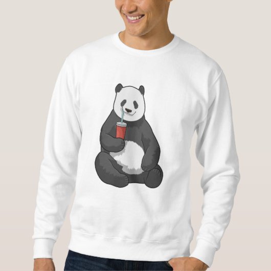 Sweatshirt Panda avec boisson (Devant)