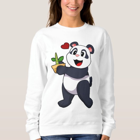 Sweatshirt Panda avec fleur de bambou (Devant)