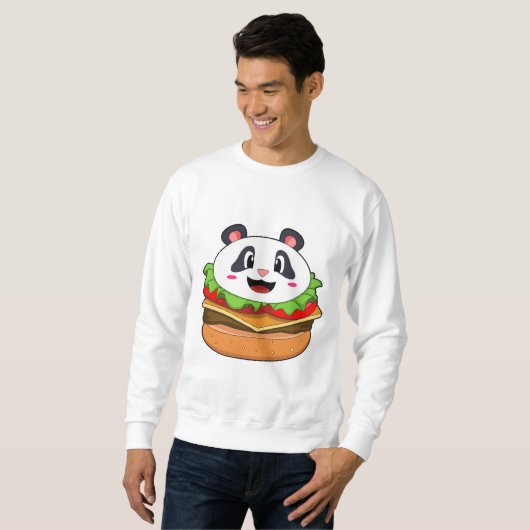 Sweatshirt Panda avec hamburger (Devant entier)