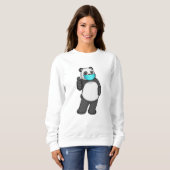 Sweatshirt Panda avec masque visage (Devant entier)