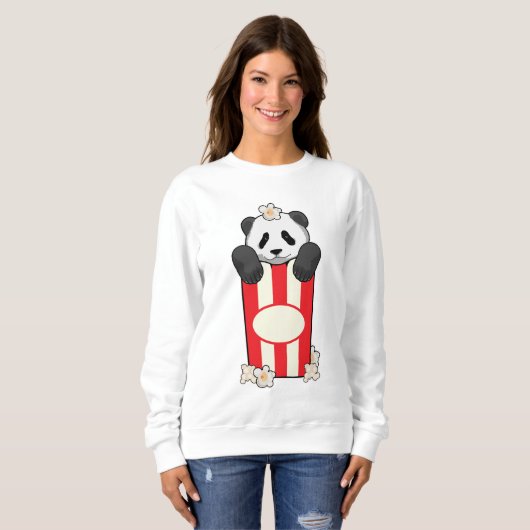 Sweatshirt Panda avec Popcorn (Devant entier)