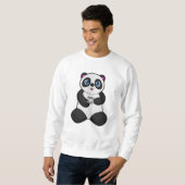 Sweatshirt Panda avec tasse de café (Devant entier)