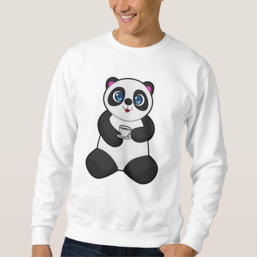 Sweatshirt Panda avec tasse de café (Devant)