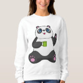Sweatshirt Panda avec tasse de café (Devant)