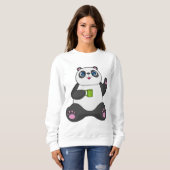 Sweatshirt Panda avec tasse de café (Devant entier)