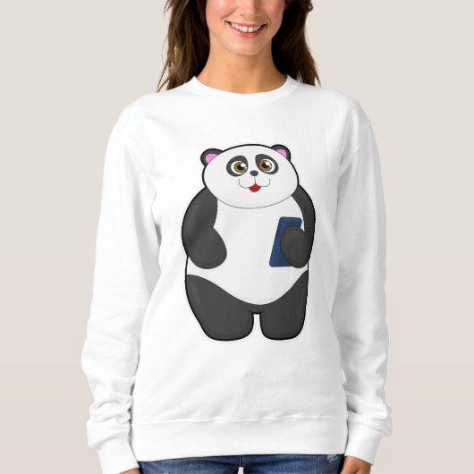 Sweatshirt Panda avec téléphone portable (Devant)