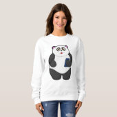 Sweatshirt Panda avec téléphone portable (Devant entier)