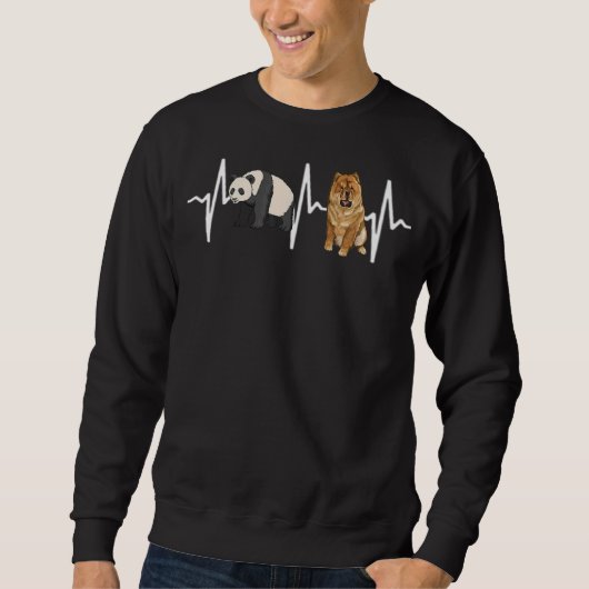 Sweatshirt Panda Chow Chow Heartbeat Chien (Devant)