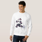Sweatshirt Panda comme coureur à la course (Devant entier)