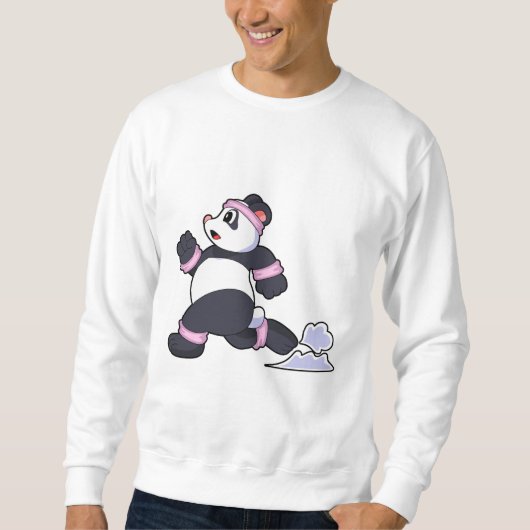 Sweatshirt Panda comme coureur à la course (Devant)