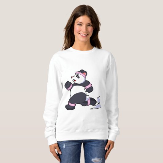 Sweatshirt Panda comme coureur à la course (Devant entier)