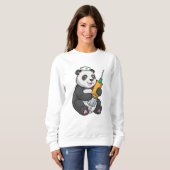 Sweatshirt Panda comme infirmière avec seringue (Devant entier)