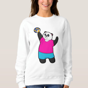 Sweatshirt Panda comme joueur de volleyball avec volleyball