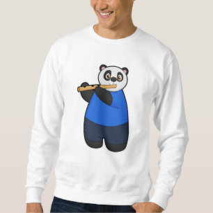 Sweatshirt Panda comme musicien avec Flûte