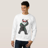 Sweatshirt Panda comme Ninja en costume (Devant entier)
