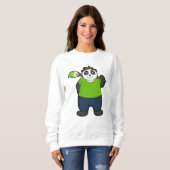 Sweatshirt Panda comme peintre avec pinceau (Devant entier)