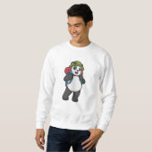 Sweatshirt Panda comme randonneur avec sac à dos (Devant entier)
