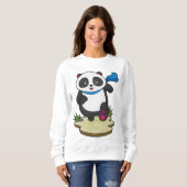 Sweatshirt Panda coureur avec Écarf (Devant entier)