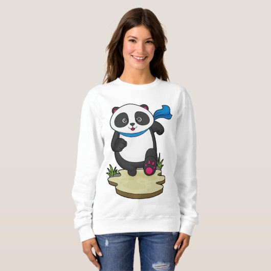 Sweatshirt Panda coureur avec Écarf (Devant entier)