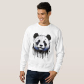 Sweatshirt Panda de la goutte de peinture (Devant entier)