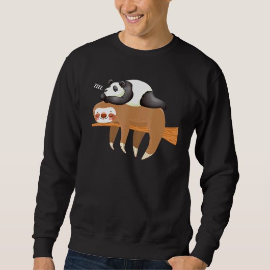 Sweatshirt panda dormir sur paresseux design (Devant)