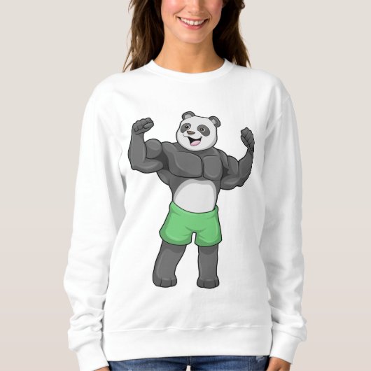Sweatshirt Panda en Bodybuilder au Bodybuilding (Devant)