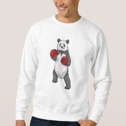 Sweatshirt Panda en boîte avec gants de boxe (Devant)