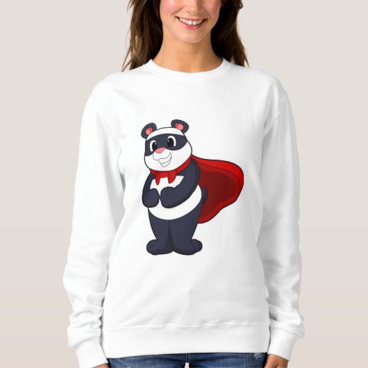 Sweatshirt Panda en héros avec Masque et Cap (Devant)