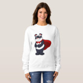 Sweatshirt Panda en héros avec Masque et Cap (Devant entier)