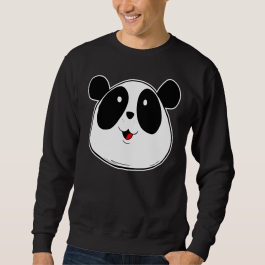 Sweatshirt Panda Face Smile Design (Devant)