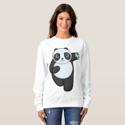 Sweatshirt Panda Handball player Handball (Devant entier)