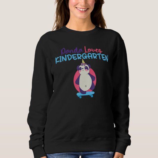 Sweatshirt Panda loves Kindergarten (Devant)