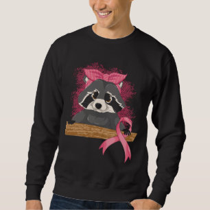 Sweatshirt Panda Pink Ribbon Raccoon cancer du sein Awar
