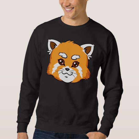Sweatshirt Panda rouge mignon en voie de disparition Red Cat- (Devant)