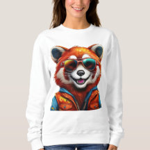 Panda rouge mignon et souriant