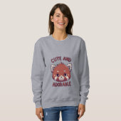 Sweatshirt Panda rouge mignonne et adorable (Devant entier)
