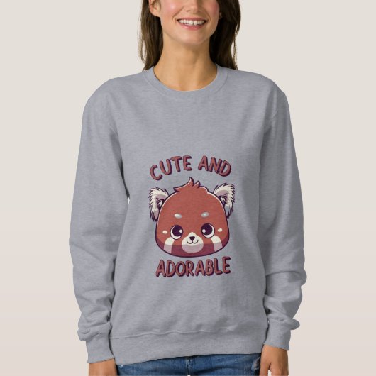 Sweatshirt Panda rouge mignonne et adorable (Devant)