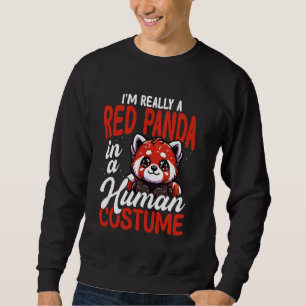 Sweatshirt Panda roux en costume humain drôle
