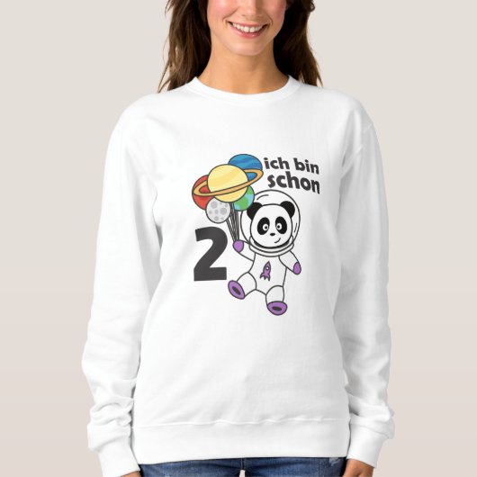 Sweatshirt Panda Space Planète Deux ans 2 ans (Devant)