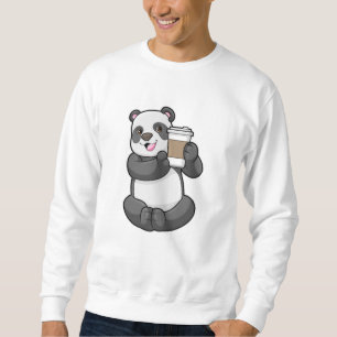 Sweatshirt Panda with Coffee to go