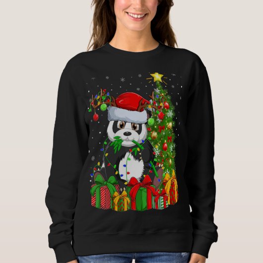 Sweatshirt Panda Xmas Holiday Père Noël Panda Christmas Tree (Devant)