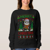 Sweatshirt Panda   Xmas Tree Lights Ugly Santa Panda Christma (Devant)