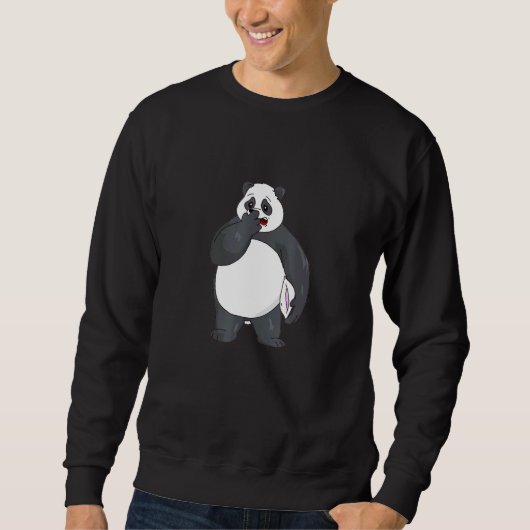 Sweatshirt Panda Yawning Sleepy Surpris Inquiète Fatigué Chin (Devant)