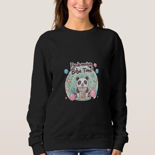 Sweatshirt Pandamonium Boba Time ! (Devant)