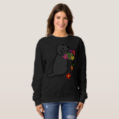 Sweatshirt Panier à fleurs Black Labrador (Devant entier)