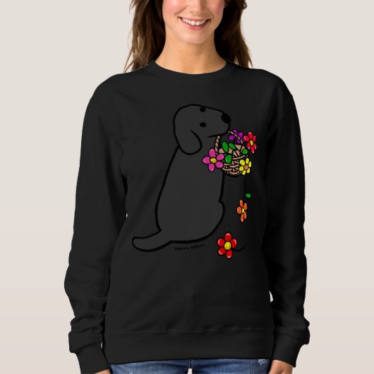 Sweatshirt Panier à fleurs Black Labrador (Devant)