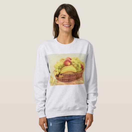Sweatshirt "Panier de fruits" jolie photo. Commandez dès main (Devant entier)