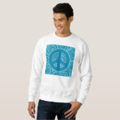 Sweatshirt Panneau de paix bleu (Devant entier)